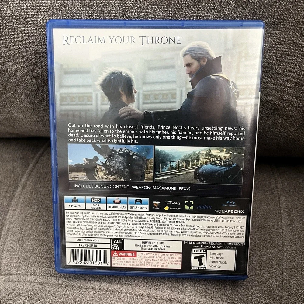 Final Fantasy XV Day One Edition (PlayStation 4, 2016) Tested Working!